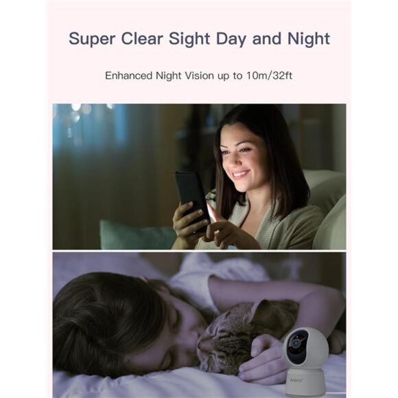 5ghz WiFi Security Camera Indoor, 4MP Plug-in Pet Dog Camera with Phone App - Picture 4 of 7